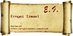 Ernyei Izmael névjegykártya